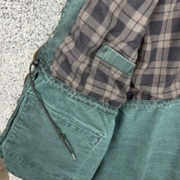 Vintage Carhartt Jacket Mens XL Green Canvas Cape Duster Lined Chore Coat USA - Picture 12 of 14